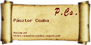Pásztor Csaba névjegykártya