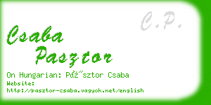 csaba pasztor business card